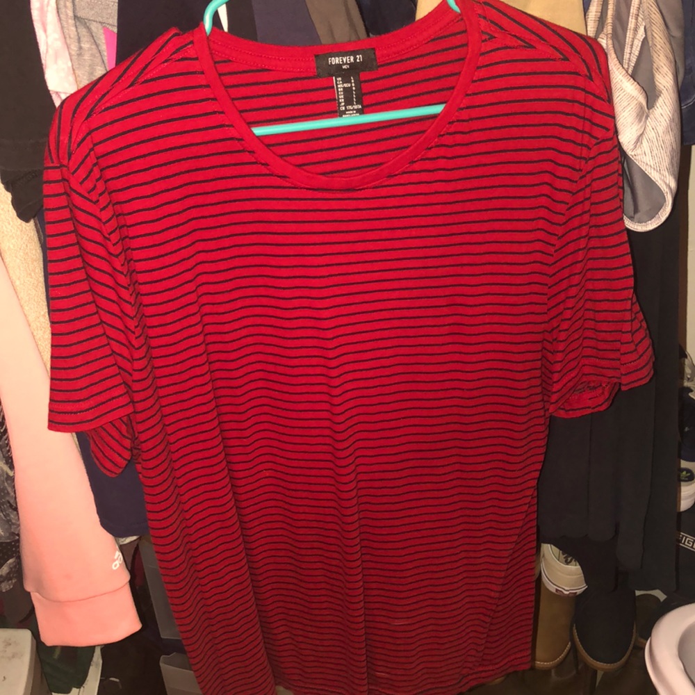 Forever 21 Red Striped T-Shirt